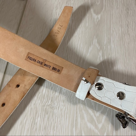 Ambrosi Abrianna white crocodile leather belt XS - Picture 6 of 16